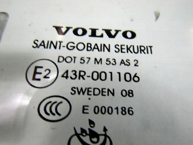 STEKLO SPREDNJIH LEVIH VRAT OEM N. 30779421 ORIGINAL REZERVNI DEL VOLVO V50 545 R (2007 - 2012) BENZINA/ETANOLO LETNIK 2008