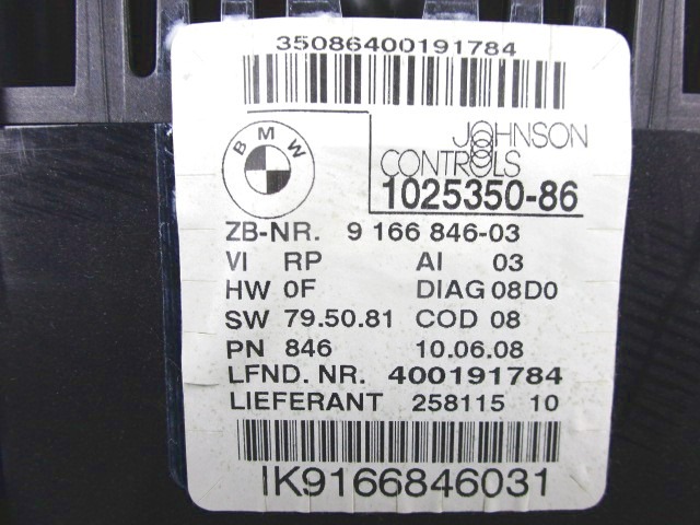 KILOMETER STEVEC OEM N. 102535086 ORIGINAL REZERVNI DEL BMW SERIE 3 BER/SW/COUPE/CABRIO E90/E91/E92/E93 LCI R (2009 - 2012) DIESEL LETNIK 2009