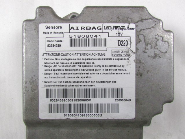 KIT AIRBAG KOMPLET OEM N. 28138 KIT AIRBAG COMPLETO ORIGINAL REZERVNI DEL LANCIA DELTA 844 MK3 (2008 - 2014) DIESEL LETNIK 2009