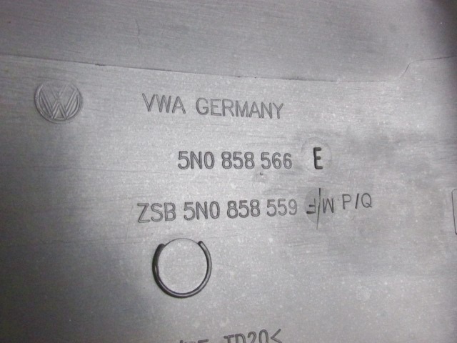 MONTA?NI DELI /  ARMATURNE PLOSCE SPODNJI OEM N. 5N0858566 ORIGINAL REZERVNI DEL VOLKSWAGEN GOLF VI 5K1 517 AJ5 MK6 (2008-2012) BENZINA LETNIK 2012