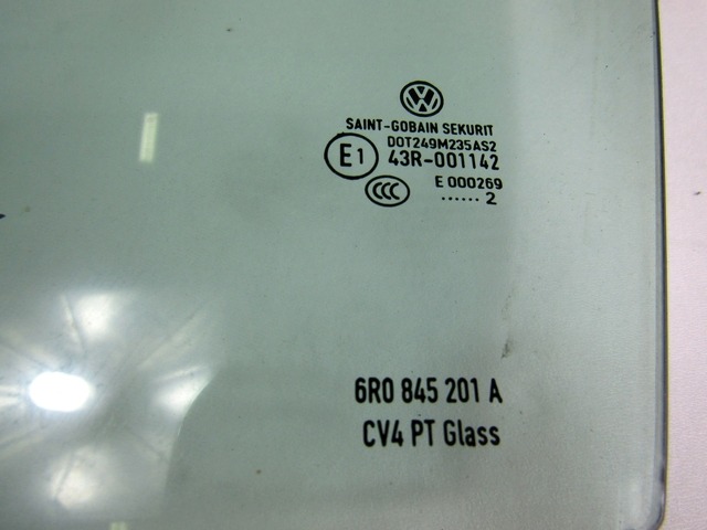 STEKLO SPREDNJIH LEVIH VRAT OEM N. 6R0845201A ORIGINAL REZERVNI DEL VOLKSWAGEN POLO 6R1 6C1 (06/2009 - 02/2014) BENZINA LETNIK 2012