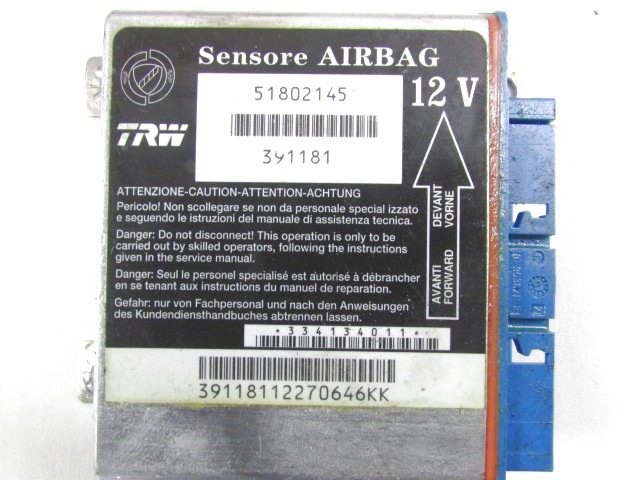 KIT AIRBAG KOMPLET OEM N. 51802145 ORIGINAL REZERVNI DEL FIAT CROMA 194 MK2 (2005 - 10/2007)  DIESEL LETNIK 2007