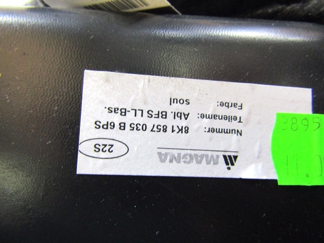 PREDAL ZA DOKUMENTE OEM N. 8K1857035 ORIGINAL REZERVNI DEL AUDI A4 B8 8K2 BER/SW/CABRIO (2007 - 11/2015) DIESEL LETNIK 2009