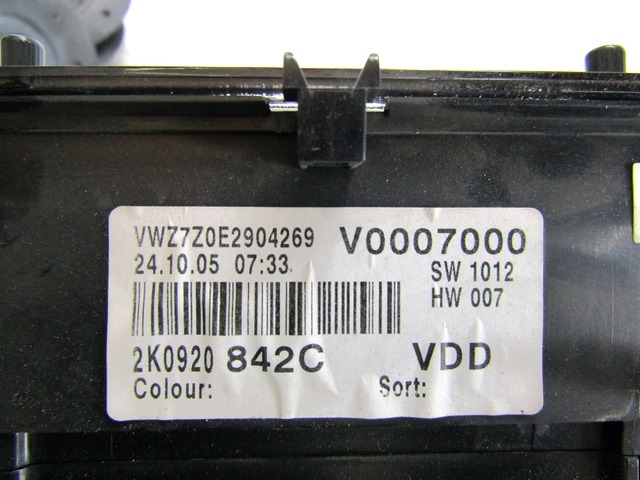 KILOMETER STEVEC OEM N. 2K0920842C ORIGINAL REZERVNI DEL VOLKSWAGEN CADDY 2KB 2KJ 2CB 2CJ MK3 (2004 - 2010)DIESEL LETNIK 2006