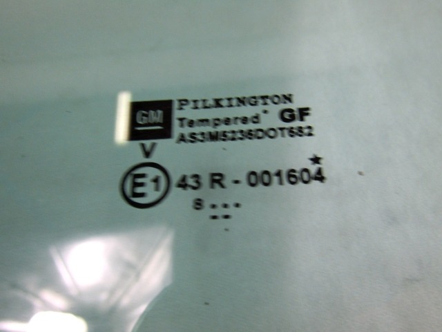 ZADNJA LEVA STEKLO OEM N. 93183277 ORIGINAL REZERVNI DEL OPEL ASTRA H A04 L48 L08 L35 L67 R 5P/3P/SW (2007 - 2010) BENZINA LETNIK 2009