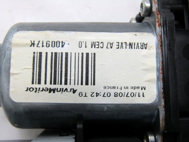 MEHANIZEM DVIGA SPREDNJIH STEKEL  OEM N. 9221Y4 ORIGINAL REZERVNI DEL PEUGEOT 207 / 207 CC WA WC WD WK (2006 - 05/2009) DIESEL LETNIK 2008