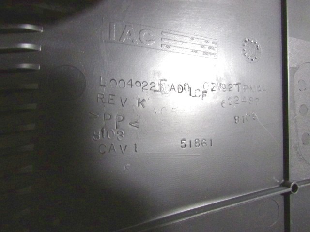 MONTA?NI DELI /  ARMATURNE PLOSCE SPODNJI OEM N. 0ZV92DK5AD ORIGINAL REZERVNI DEL DODGE CALIBER (2006 -2012) DIESEL LETNIK 2010