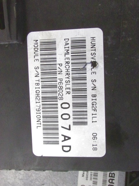 KOMPLET ODKLEPANJE IN VZIG  OEM N. 19947 KIT ACCENSIONE AVVIAMENTO ORIGINAL REZERVNI DEL DODGE CALIBER (2006 -2012) DIESEL LETNIK 2010