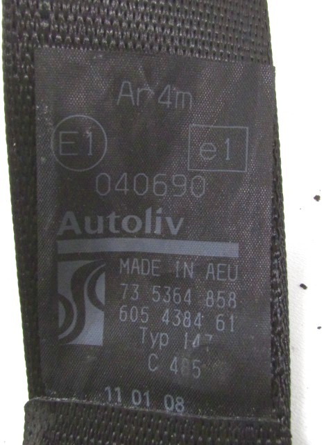 VARNOSTNI PAS OEM N. 735364858 ORIGINAL REZERVNI DEL FIAT GRANDE PUNTO 199 (2005 - 2012) BENZINA LETNIK 2008