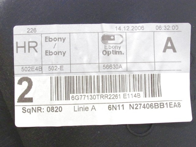 VRATNI PANEL OEM N. PNPDTFDFUSIONJURBR5P ORIGINAL REZERVNI DEL FORD FUSION JU R (03/2006 - 2012) BENZINA LETNIK 2007