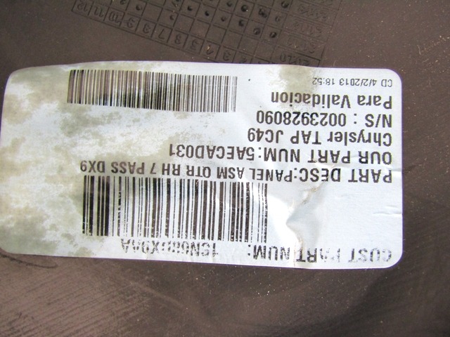 NOTRANJA OBLOGA ZADNJEGA BOKA  OEM N. 1SN68DX9AA ORIGINAL REZERVNI DEL FIAT FREEMONT (2011 - 2015)DIESEL LETNIK 2013