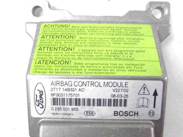 KIT AIRBAG KOMPLET OEM N. 20862 KIT AIRBAG COMPLETO ORIGINAL REZERVNI DEL FORD TRANSIT CONNECT/TOURNEO MK1 P65 P70 P80 (2002 - 2012) DIESEL LETNIK 2008