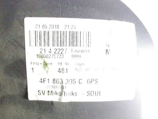 SREDINSKA KONZOLA  OEM N. 4F1863305C ORIGINAL REZERVNI DEL AUDI A6 C6 R 4F2 4FH 4F5 BER/SW/ALLROAD (10/2008 - 2011) DIESEL LETNIK 2011