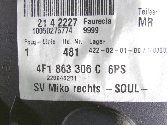 SREDINSKA KONZOLA  OEM N. 4F1863306C ORIGINAL REZERVNI DEL AUDI A6 C6 R 4F2 4FH 4F5 BER/SW/ALLROAD (10/2008 - 2011) DIESEL LETNIK 2011