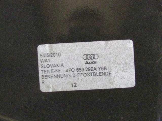 OKRASNE LETVE IN PROFILI SPREDNJIH VRAT OEM N. 4F0853290A ORIGINAL REZERVNI DEL AUDI A6 C6 R 4F2 4FH 4F5 BER/SW/ALLROAD (10/2008 - 2011) DIESEL LETNIK 2011