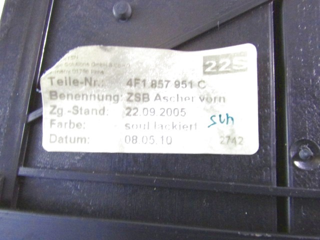 SREDINSKA KONZOLA  OEM N. 4F1857951C ORIGINAL REZERVNI DEL AUDI A6 C6 R 4F2 4FH 4F5 BER/SW/ALLROAD (10/2008 - 2011) DIESEL LETNIK 2011