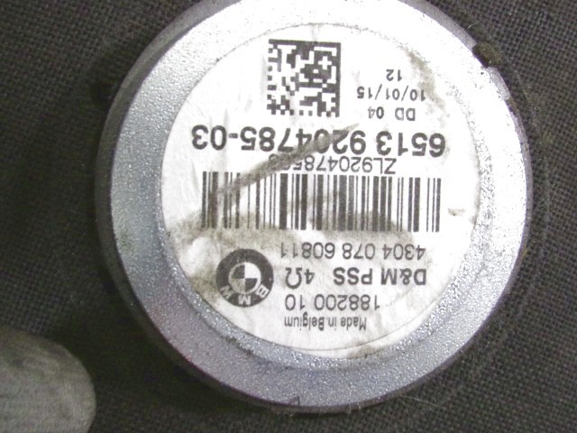 ZVOCNIKI OEM N. 65139204785 ORIGINAL REZERVNI DEL BMW SERIE 1 BER/COUPE/CABRIO E81/E82/E87/E88 LCI R (2007 - 2013) DIESEL LETNIK 2010