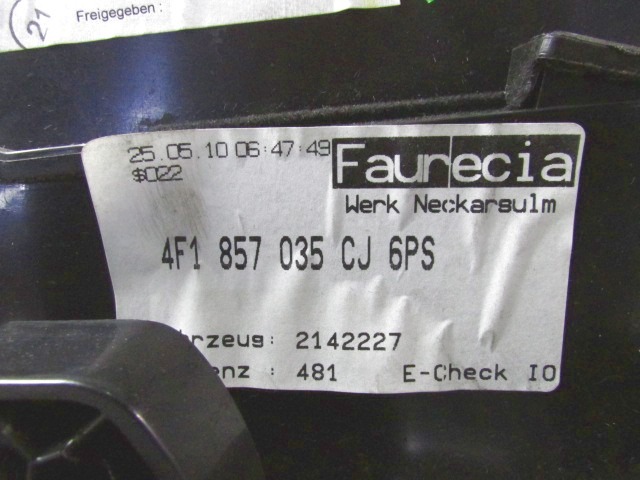 PREDAL ZA DOKUMENTE OEM N. 4F1857035CJ ORIGINAL REZERVNI DEL AUDI A6 C6 R 4F2 4FH 4F5 BER/SW/ALLROAD (10/2008 - 2011) DIESEL LETNIK 2011