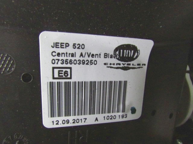 CENTRALNE PREZRACEVALNE SOBE  OEM N. 7356039250 ORIGINAL REZERVNI DEL JEEP RENEGADE CU B1 (2014 - 2018) DIESEL LETNIK 2017