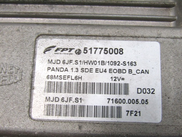 KOMPLET ODKLEPANJE IN VZIG  OEM N. 17640 KIT ACCENSIONE AVVIAMENTO ORIGINAL REZERVNI DEL FIAT PANDA 169 (2003 - 08/2009) DIESEL LETNIK 2007