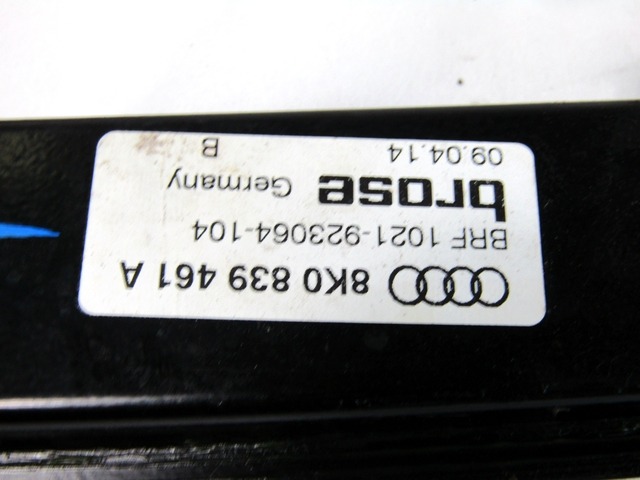 MEHANIZEM DVIGA ZADNJIH STEKEL  OEM N. 8K0959811A ORIGINAL REZERVNI DEL AUDI A4 B8 8K2 BER/SW/CABRIO (2007 - 11/2015) DIESEL LETNIK 2014