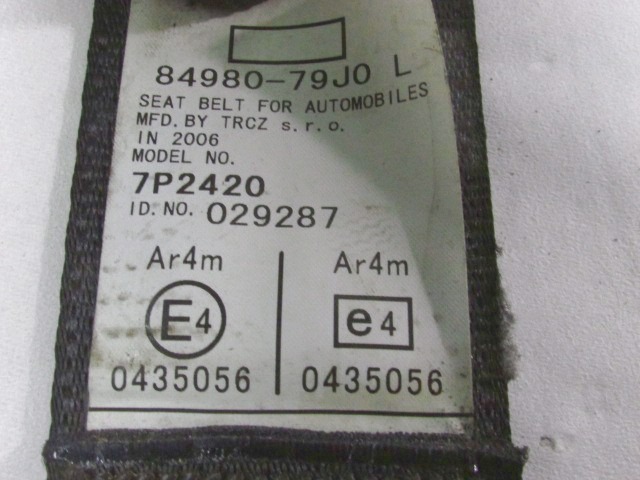 VARNOSTNI PAS OEM N. 71768035 ORIGINAL REZERVNI DEL FIAT SEDICI FY (2006 - 4/2009) DIESEL LETNIK 2007