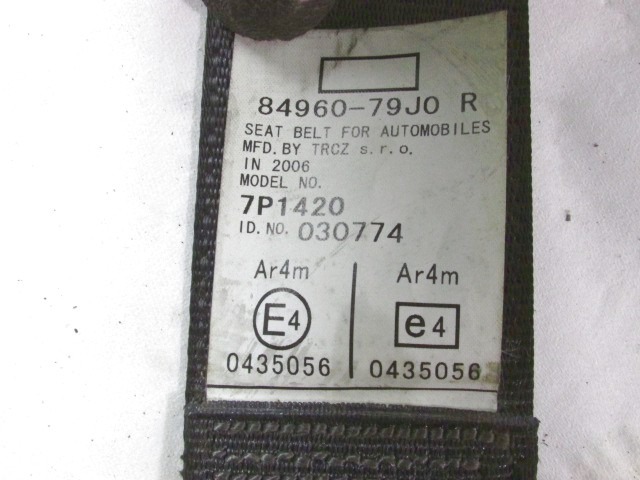 VARNOSTNI PAS OEM N. 71768033 ORIGINAL REZERVNI DEL FIAT SEDICI FY (2006 - 4/2009) DIESEL LETNIK 2007