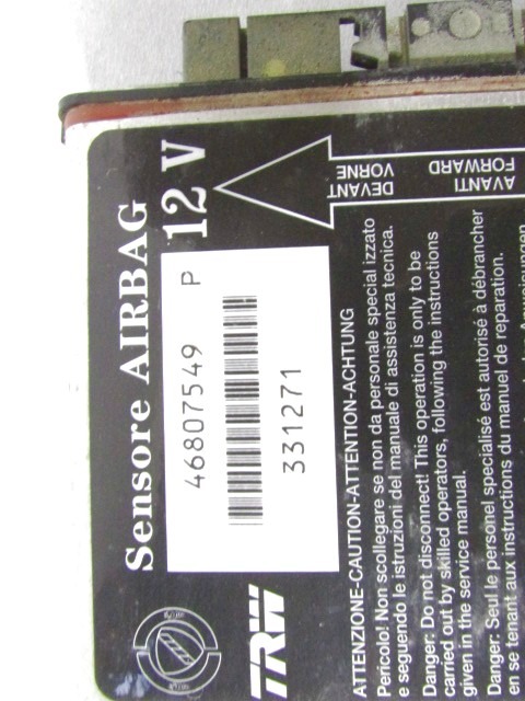 KIT AIRBAG KOMPLET OEM N. KIT AIRBAG COMPLETO ORIGINAL REZERVNI DEL FIAT PANDA 169 (2003 - 08/2009) BENZINA LETNIK 2005