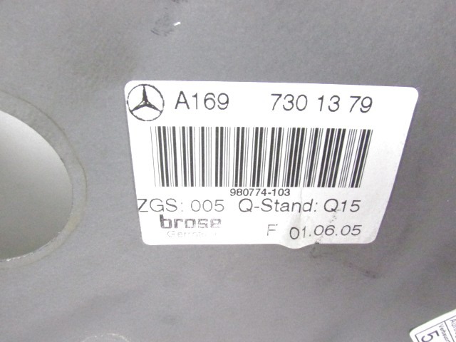 MEHANIZEM DVIGA ZADNJIH STEKEL  OEM N. 18261 SISTEMA ALZACRISTALLO PORTA POSTERIORE ELETT ORIGINAL REZERVNI DEL MERCEDES CLASSE A W169 5P C169 3P (2004 - 04/2008) BENZINA LETNIK 2005