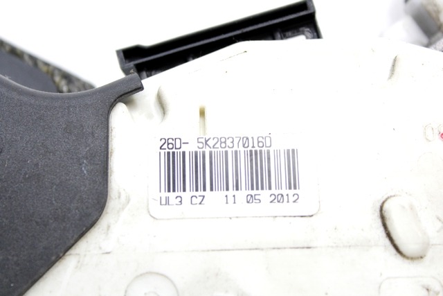 CENTRALNI ZAKLEP SPREDNJIH VRAT  OEM N. 5K2837016D ORIGINAL REZERVNI DEL VOLKSWAGEN POLO 6R1 6C1 (06/2009 - 02/2014) DIESEL LETNIK 2012