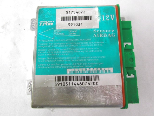 RACUNALNIK AIRBAG OEM N. 51754872 ORIGINAL REZERVNI DEL FIAT GRANDE PUNTO 199 (2005 - 2012) BENZINA LETNIK 2006