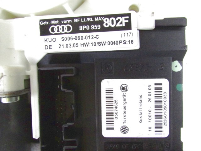 MEHANIZEM DVIGA SPREDNJIH STEKEL  OEM N. 18071 SISTEMA ALZACRISTALLO PORTA ANTERIORE ELETTR ORIGINAL REZERVNI DEL AUDI A3 MK2 8P 8PA 8P1 (2003 - 2008)DIESEL LETNIK 2005