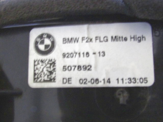 CENTRALNE PREZRACEVALNE SOBE  OEM N. 9207116 ORIGINAL REZERVNI DEL BMW SERIE 1 BER/COUPE F20/F21 (2011 - 2015) DIESEL LETNIK 2014