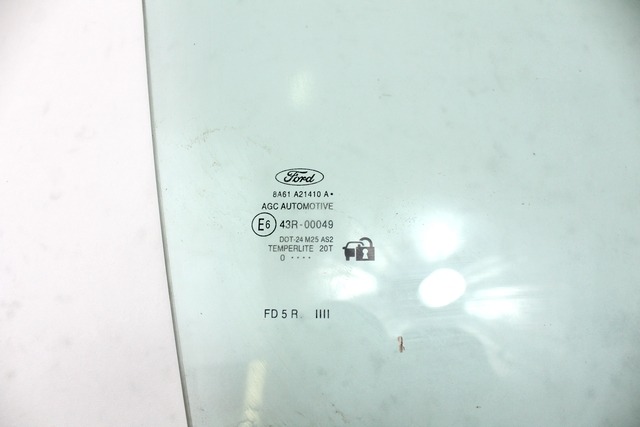 STEKLO SPREDNJIH DESNIH VRAT OEM N. 8A61-A21410-A ORIGINAL REZERVNI DEL FORD FIESTA CB1 CNN MK6 (09/2008 - 11/2012) BENZINA LETNIK 2010