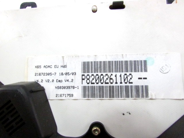 KILOMETER STEVEC OEM N. 8200261102 ORIGINAL REZERVNI DEL RENAULT CLIO BB CB MK2 R / CLIO STORIA (05/2001 - 2012) DIESEL LETNIK 2003