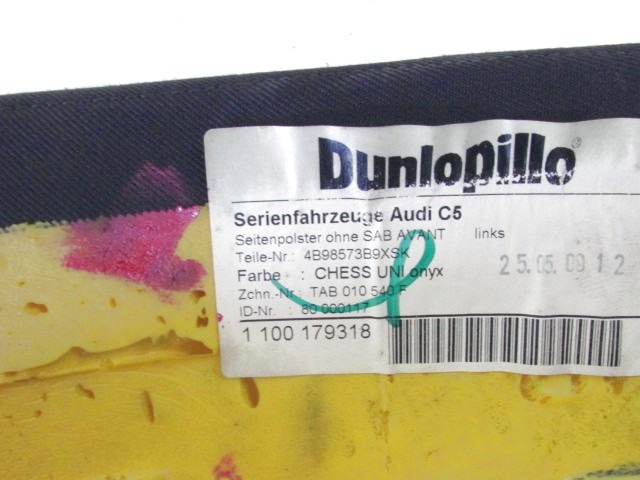 LATVIJSKI STRANSKI SEDEZI ZA ZADNJE SEDEZE OEM N. 4B98574B9XSK ORIGINAL REZERVNI DEL AUDI A6 C5 4B 4B5 4B2 BER/SW (1997 - 2001) DIESEL LETNIK 2000