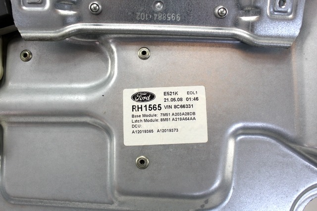 MEHANIZEM DVIGA SPREDNJIH STEKEL  OEM N. 18303 SISTEMA ALZACRISTALLO PORTA ANTERIORE ELETTR ORIGINAL REZERVNI DEL FORD FOCUS DA HCP DP MK2 R BER/SW (2008 - 2011) BENZINA LETNIK 2008