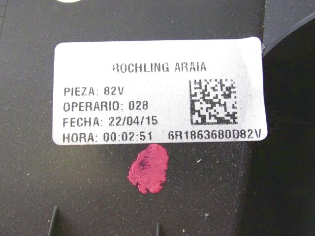 SREDINSKA KONZOLA  OEM N. 6R1863680D ORIGINAL REZERVNI DEL VOLKSWAGEN POLO 6R1 6C1 R (02/2014 - 2017) DIESEL LETNIK 2015