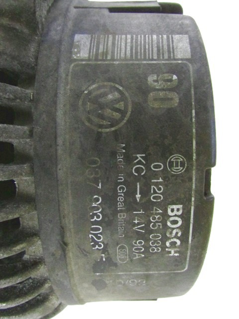 ALTERNATOR OEM N. 037903023E ORIGINAL REZERVNI DEL VOLKSWAGEN GOLF III 1H1 1E7 1H5 MK3 (08/1992 - 07/1998) BENZINA LETNIK 1994