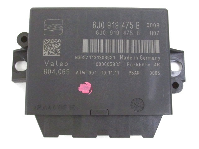 ECU PARKIRNI SENZORJI OEM N. 6J0919475B ORIGINAL REZERVNI DEL SEAT IBIZA 6J5 6P1 MK4 BER/SW (2008 - 2012)BENZINA LETNIK 2012