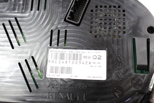 KILOMETER STEVEC OEM N. 248100342R ORIGINAL REZERVNI DEL RENAULT MEGANE MK3 BZ0/1 B3 DZ0/1 KZ0/1 BER/SPORTOUR/ESTATE (2009 - 2015) DIESEL LETNIK 2010