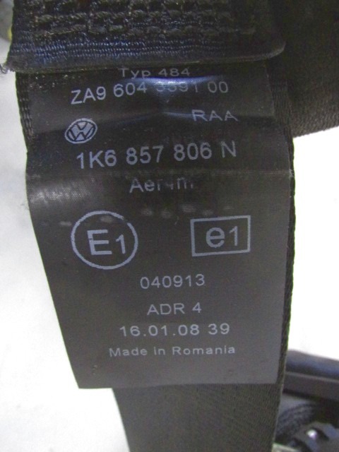 VARNOSTNI PAS OEM N. 1K6857806N ORIGINAL REZERVNI DEL VOLKSWAGEN GOLF V 1K1 1K5 MK5 BER/SW (02/2004-11/2008) DIESEL LETNIK 2008