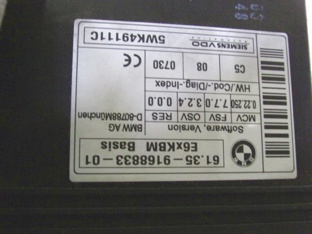 RACUNALNIK MOTORJA/REM OEM N. 61359168833 ORIGINAL REZERVNI DEL BMW SERIE 6 E63 COUPE (2003 - 2010)DIESEL LETNIK 2008