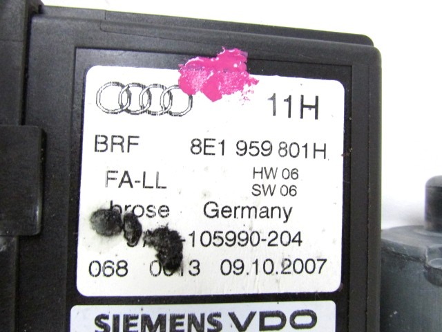 MEHANIZEM DVIGA SPREDNJIH STEKEL  OEM N. 18412 SISTEMA ALZACRISTALLO PORTA ANTERIORE ELETTR ORIGINAL REZERVNI DEL AUDI A4 B7 8EC 8ED 8HE BER/SW/CABRIO (2004 - 2007) DIESEL LETNIK 2007