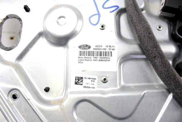 MEHANIZEM DVIGA ZADNJIH STEKEL  OEM N. 33340 SISTEMA ALZACRISTALLO PORTA POSTERIORE ELETT ORIGINAL REZERVNI DEL FORD KUGA MK1 (05/2008 - 2012) DIESEL LETNIK 2011