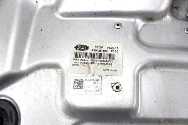 MEHANIZEM DVIGA SPREDNJIH STEKEL  OEM N. 33340 SISTEMA ALZACRISTALLO PORTA ANTERIORE ELETTR ORIGINAL REZERVNI DEL FORD KUGA MK1 (05/2008 - 2012) DIESEL LETNIK 2011