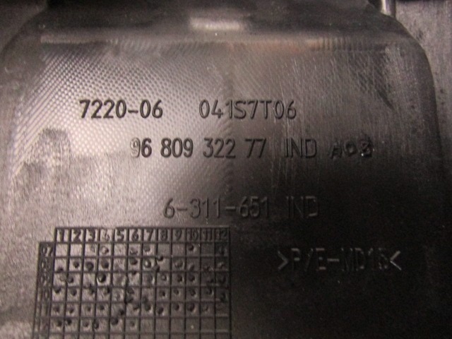 MONTA?NI DELI /  ARMATURNE PLOSCE SPODNJI OEM N. 9680932277 ORIGINAL REZERVNI DEL PEUGEOT PARTNER TEPEE MK2 (2008 - 2015) DIESEL LETNIK 2012