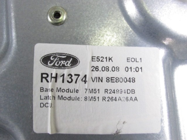 MEHANIZEM DVIGA ZADNJIH STEKEL  OEM N. 22529 SISTEMA ALZACRISTALLO PORTA POSTERIORE ELETT ORIGINAL REZERVNI DEL FORD FOCUS CMAX DM2 MK1 R (04/2007 - 2010) DIESEL LETNIK 2009