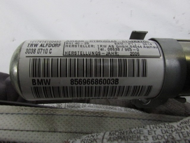 ZRACNA BLAZINA GLAVA DESNA OEM N. 85696686003B ORIGINAL REZERVNI DEL BMW SERIE 3 BER/SW/COUPE/CABRIO E90/E91/E92/E93 (2005 -2009) DIESEL LETNIK 2006