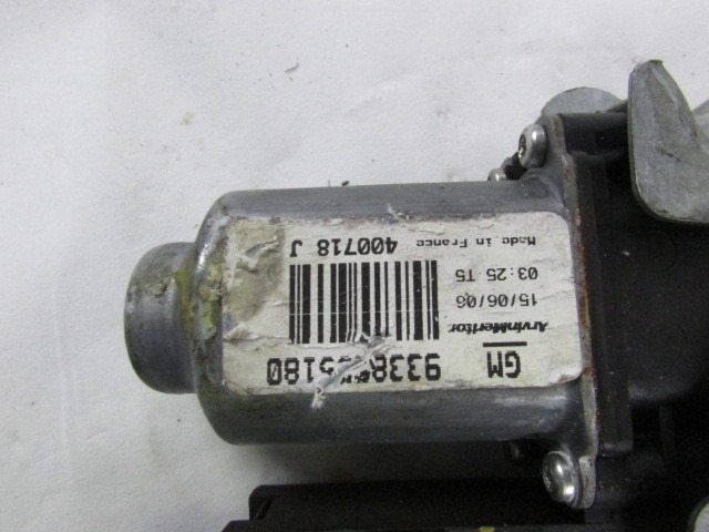 MEHANIZEM DVIGA SPREDNJIH STEKEL  OEM N. 18228 SISTEMA ALZACRISTALLO PORTA ANTERIORE ELETTR ORIGINAL REZERVNI DEL OPEL MERIVA A X03 (2003 - 2006) BENZINA LETNIK 2006